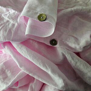 Piglet in Bed Queen Pure Linen Duvet Cover Pink Very Gently Used